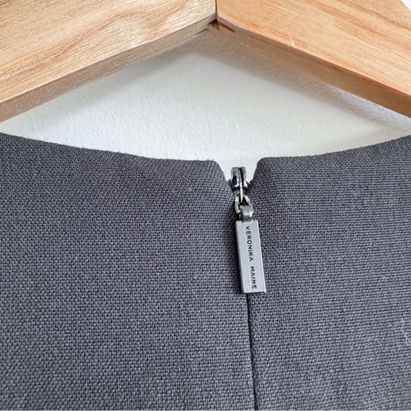 VERONIKA MAINE • Stretch Suit Zip Neck Pencil Dress in Black - Picture 9 of 15